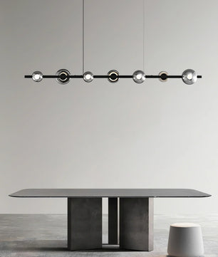 Brass Bar Glass Chandelier