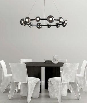 Brass Bar Glass Chandelier