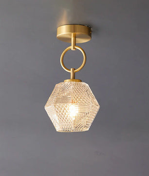 Diamond Cut Art Deco Ceiling Light