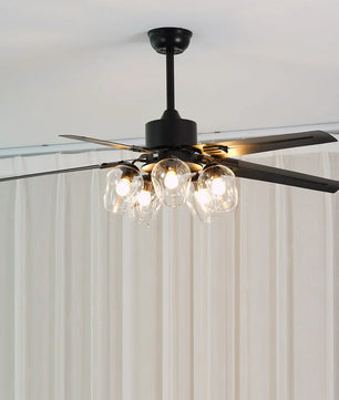 Glass Ball Ceiling Fan Light