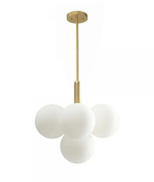 Opal Glass Bubble Cluster Grape Brass Chandelier for Dining Room