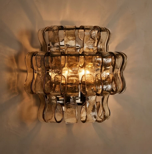 Onda Smoked Glass Wall Sconce