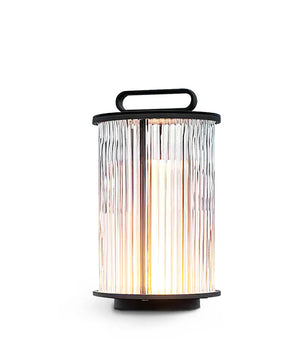 Line Glass Lantern Solar Table Lamp