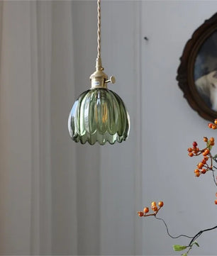 Japanese Retro Glass Flower Pendant Light S17