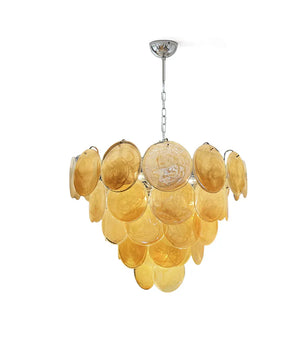 Vintage Yellow Round Murano Chandelier