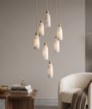 Cara Alabaster & Copper Pendant Light