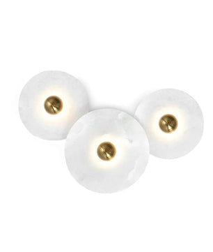 Round Alabaster Combination Wall Lamp