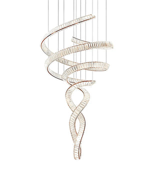 Long Spiral Crystal Chandelier