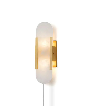 Geometric Harmony Alabaster Plug In Wall Lamp