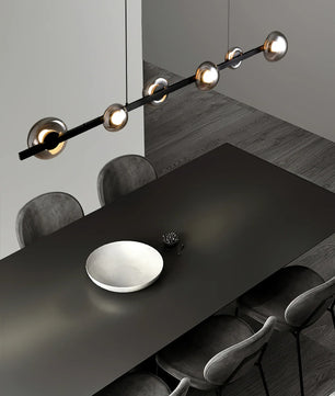Brass Bar Glass Chandelier
