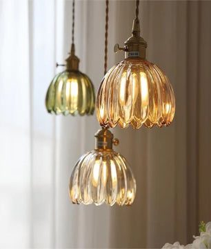 Japanese Retro Glass Flower Pendant Light S17