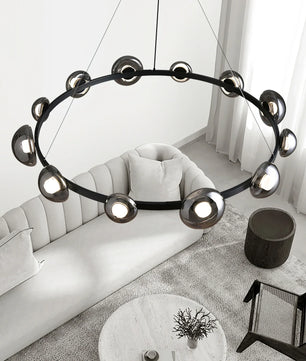 Brass Bar Glass Chandelier