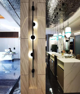 Black Slender Alabaster Wall Lamp