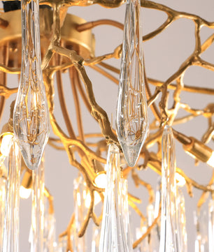 Teardrop Round Crystal Ceiling Lamp