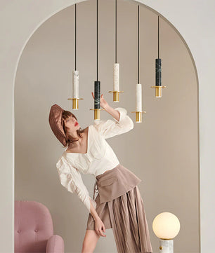 Marble Cylinder Pendant Light