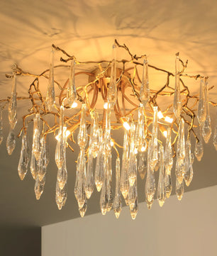 Teardrop Round Crystal Ceiling Lamp