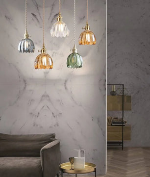 Japanese Retro Glass Flower Pendant Light S17