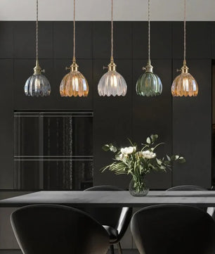 Japanese Retro Glass Flower Pendant Light S17