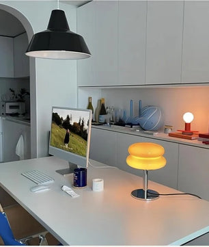 Bauhaus Lollipop Ripple Glass Table Lamp S27