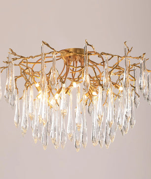 Teardrop Round Crystal Ceiling Lamp