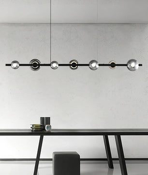 Brass Bar Glass Chandelier