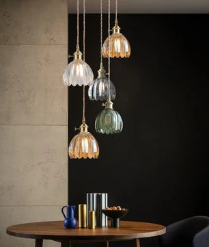 Japanese Retro Glass Flower Pendant Light S17