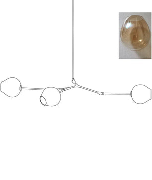 Perry Globe Horizontal Chandelier