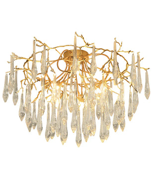 Teardrop Round Crystal Ceiling Lamp