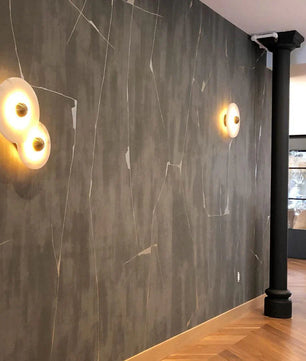 Round Alabaster Combination Wall Lamp