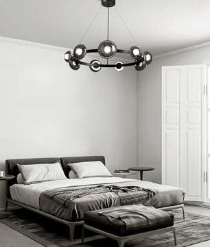 Brass Bar Glass Chandelier