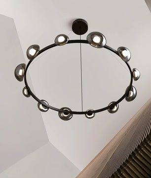 Brass Bar Glass Chandelier