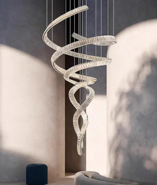 Long Spiral Crystal Chandelier