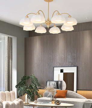 Frosted Glass Bell Chandelier