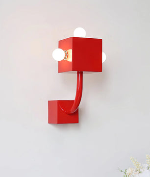 Red Cube Wall Lamp