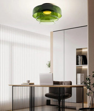 Nordic Morandi Glass Bowl Shaped Ceiling Lamp S183