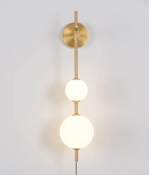Vertical Globe Plug In Wall Lamp