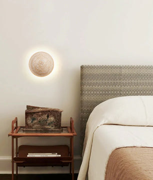 Round Travertine Wall Lamp