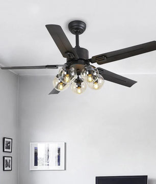 Glass Ball Ceiling Fan Light