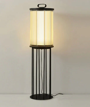 Line Glass Lantern Solar Floor Lamp