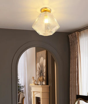 Diamond Cut Art Deco Ceiling Light