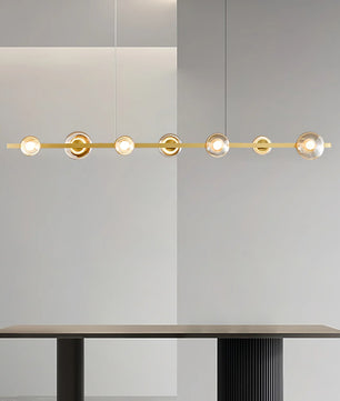 Brass Bar Glass Chandelier