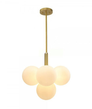 Opal Glass Bubble Cluster Grape Brass Chandelier for Dining Room