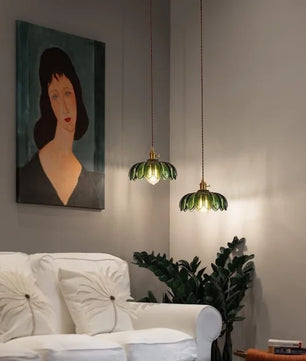Retro Petal Glass Pendant Light S98