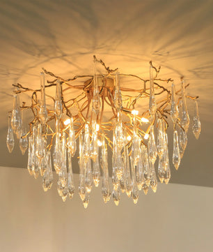 Teardrop Round Crystal Ceiling Lamp