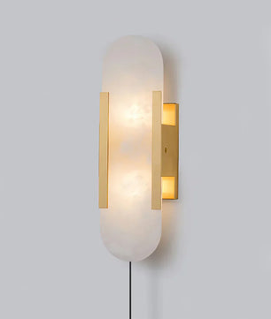 Geometric Harmony Alabaster Plug In Wall Lamp