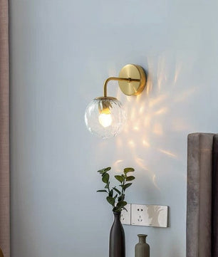 Modern Ficcas Metal Glass Polishing Wall Light for Bedroom Hallway