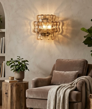 Onda Smoked Glass Wall Sconce