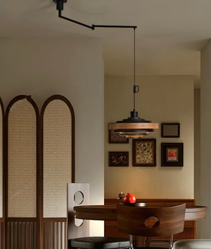 Layered Disc Swing Arm Pendant Light