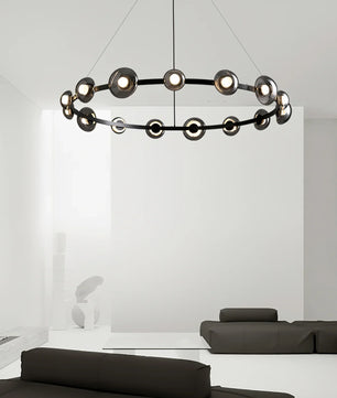 Brass Bar Glass Chandelier