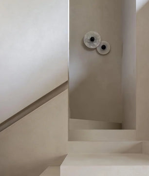 Round Alabaster Combination Wall Lamp